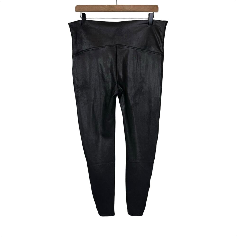 Spanx NWT SPANXshape Faux Leather Black High Waist Tummy Control Leggings - Picture 4 of 11